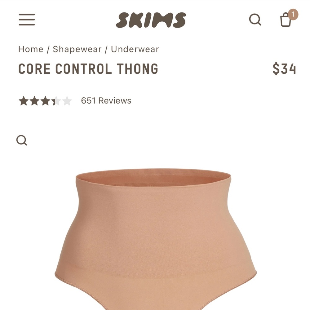 SKIMS core control mid waist thong